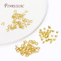 10-100pcs 14K Gold Plated Jewelry Connectors Protector Crimp Beads & Clasp for DIY Bracelet Accessories