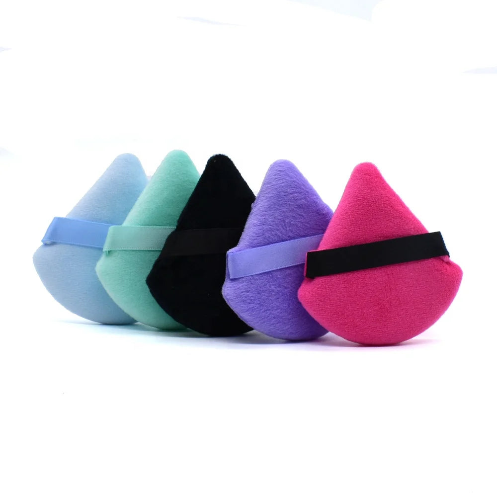 Portable Soft Cotton Cosmetic Loose Powder Puff Triangle Facial Smooth Blush Powder Makeup Tool Puff