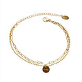 Perfect Quality Round Piece Double Layered Necklace Bracelet Jewelry Set for Women