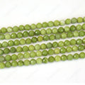 8MM New Faceted Wholesale Green Canadian Jade Round Loose Gemstone Beads for Diy Jewelry Making