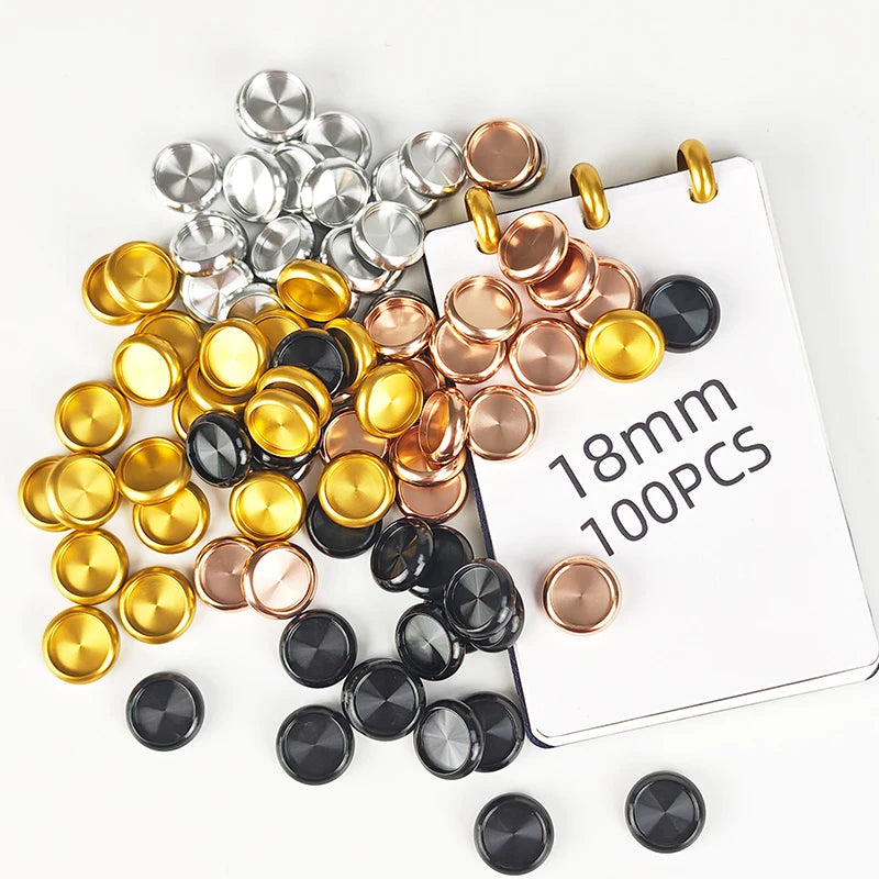 RINGNOTE 18mm 100pcs/box Metal Disc Binding Planner Notebooks PP Leather Cover Loose-leaf Binding Gift Paper
