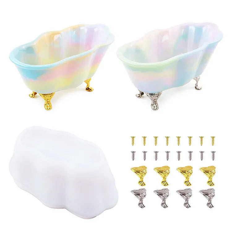 YS Bathtub Soap Dish Resin Molds Shell Bathtub Shape Storage Box Silicone Mold Resin Casting DIY Craft Container Jewelry Box