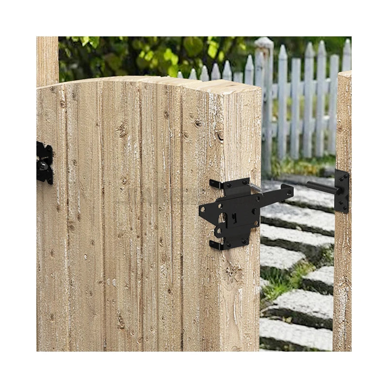 Black Heavy Duty Adjustable SS304 Gravity Self-closing Two Way Door Latch Fence Hardware Fence Gate Latch