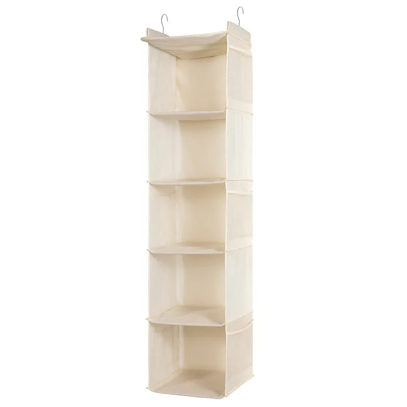 Multi-Layer Wardrobe Hanging Storage Bag with Non-Woven Metal Hook Foldable Clothes Organizer Washable Storage Bags on Sale
