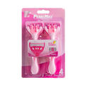 PearlMax OEM Disposable Hotel Stainless Steel Shaver Six Blade Shaving Razor with Rubber Handle with Lubricating Strip for Lady