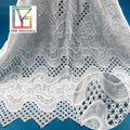 Wholesale Hot Selling White Color Embroidery Guipure African Cord Lace Fabric for Wedding Lace Dress Fabric