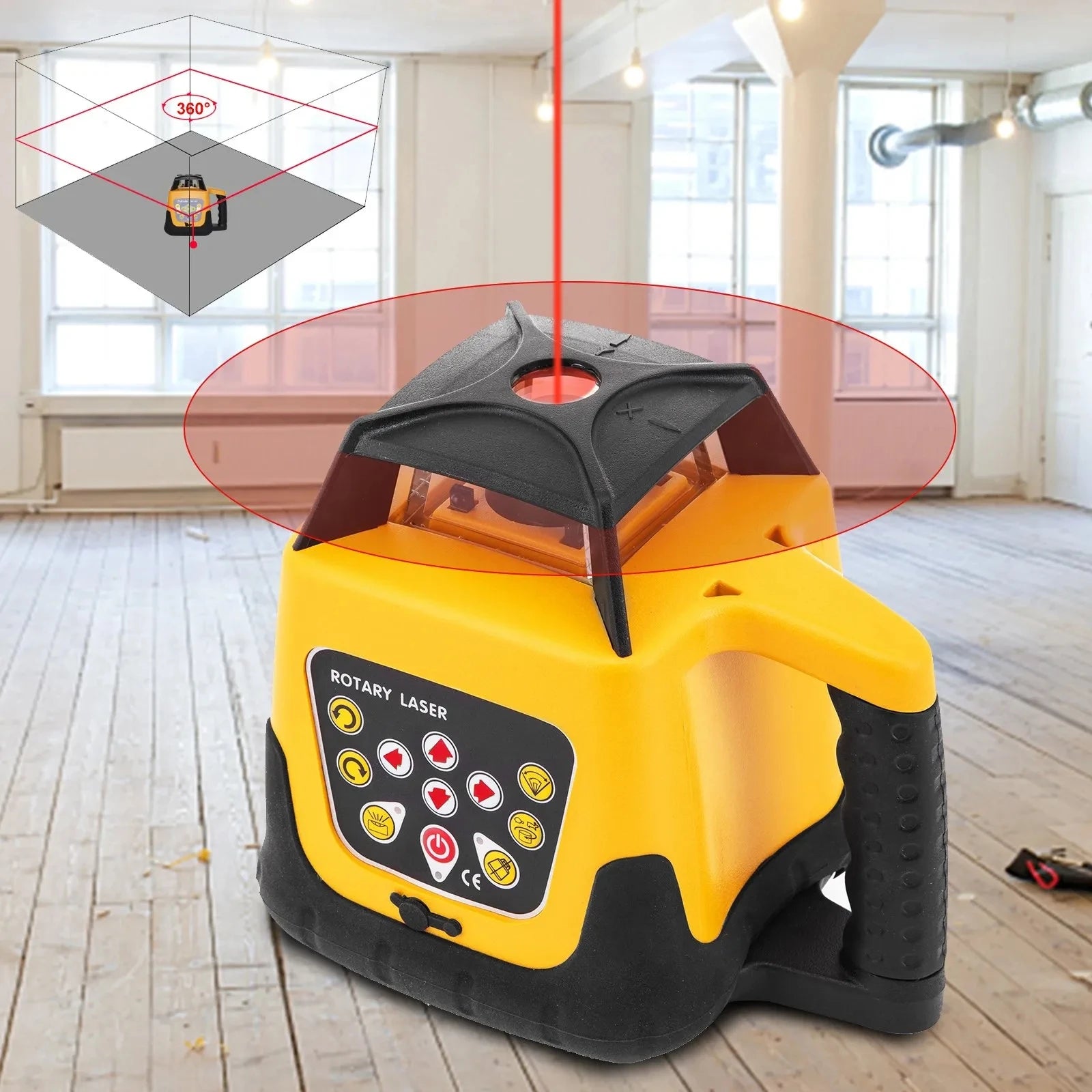 European Warehouse Stock 360-Degree Spinning Self Leveling Rotary Laser Level Kit