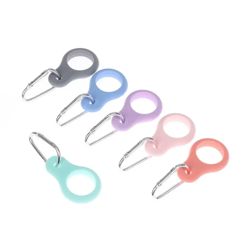 Outdoor Water Bottle Holder Buckle Silicone Bottle Clip with Carabiner Keychain RingAccessories for BackpackSport Blet