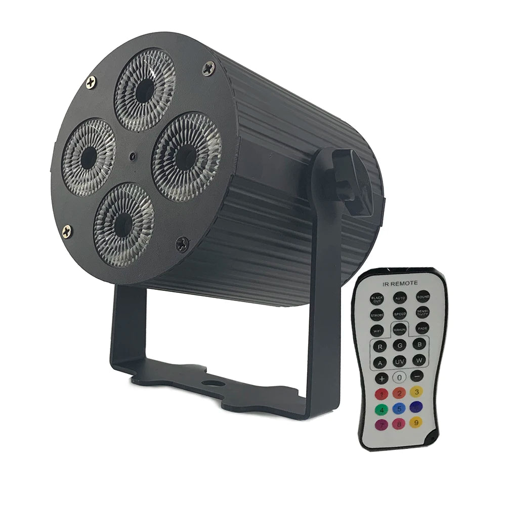 Small Battery Uplights 4LEDs Rgbwauv 6in1 Stage Wedding Buffet Event Restaurant Wash Effects DMX Remote Led Par Lighting