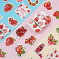 46pcs/pack Box-Packed Stickers Strawberry Series Flower and Fruit Good-looking Water Cup Phone Case Journal Decoration Stickers