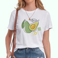 Luxury Summer Designer Women's T-shirts Eco-Friendly Knitted Crew Neck Avocado Graphic Digital Print Featuring Logo Decoration