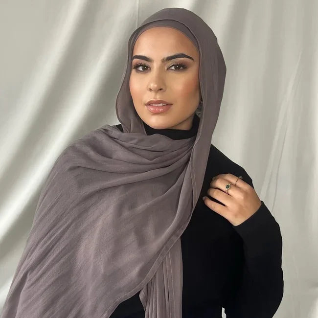 Women Malaysia Cotton Breathable Fashion Summer Hijab Monochrome Scarves Rayon Modal Women Scarf Muslim Hijab MegaBDM