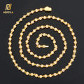 NUOYA Hip Hop Jewelry 4mm Gold Plated Choker Necklace Full Pave Iced Out CZ Diamond Round Bead Diamond Chain for Women
