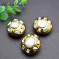 DIY Necklaces Bracelets Natural Freshwater Pearl Gold Plating Amazonite Stone Freeform Big Size Round Shape Loose Pearl Beads