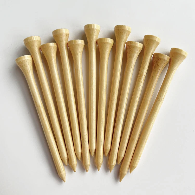 Promotion Huacheng Brand 83mm Long Bamboo Golf Tees Natural/White Environmental Protection 100 Tees/Bag Class Quality Plain