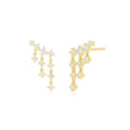 LOZRUNVE 18k Gold 14k Gold Plated Fashion Jewelry Cluster Diamond Drop Climber Stud Earring