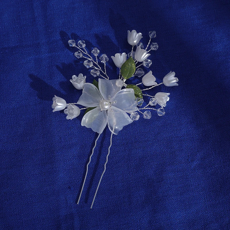Wholesale Resin Flower Bridal Hairpins Handmade Plastic Flower Hair Jewelry Wedding Hair Pins
