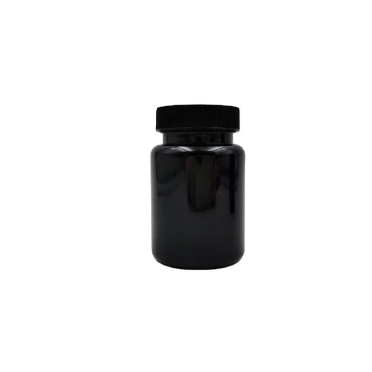 2022 Empty Heath Care 60ml 80ml 100ml 120ml 150ml 200cc OEM Black Color Wide Mouth Vitamin Plastic Pet Bottles