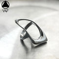 VAF Unisex Creative Moon-Shaped Hollow Ring Ear-Shaped Stainless Steel Rust-Free and Wear-Free Ring
