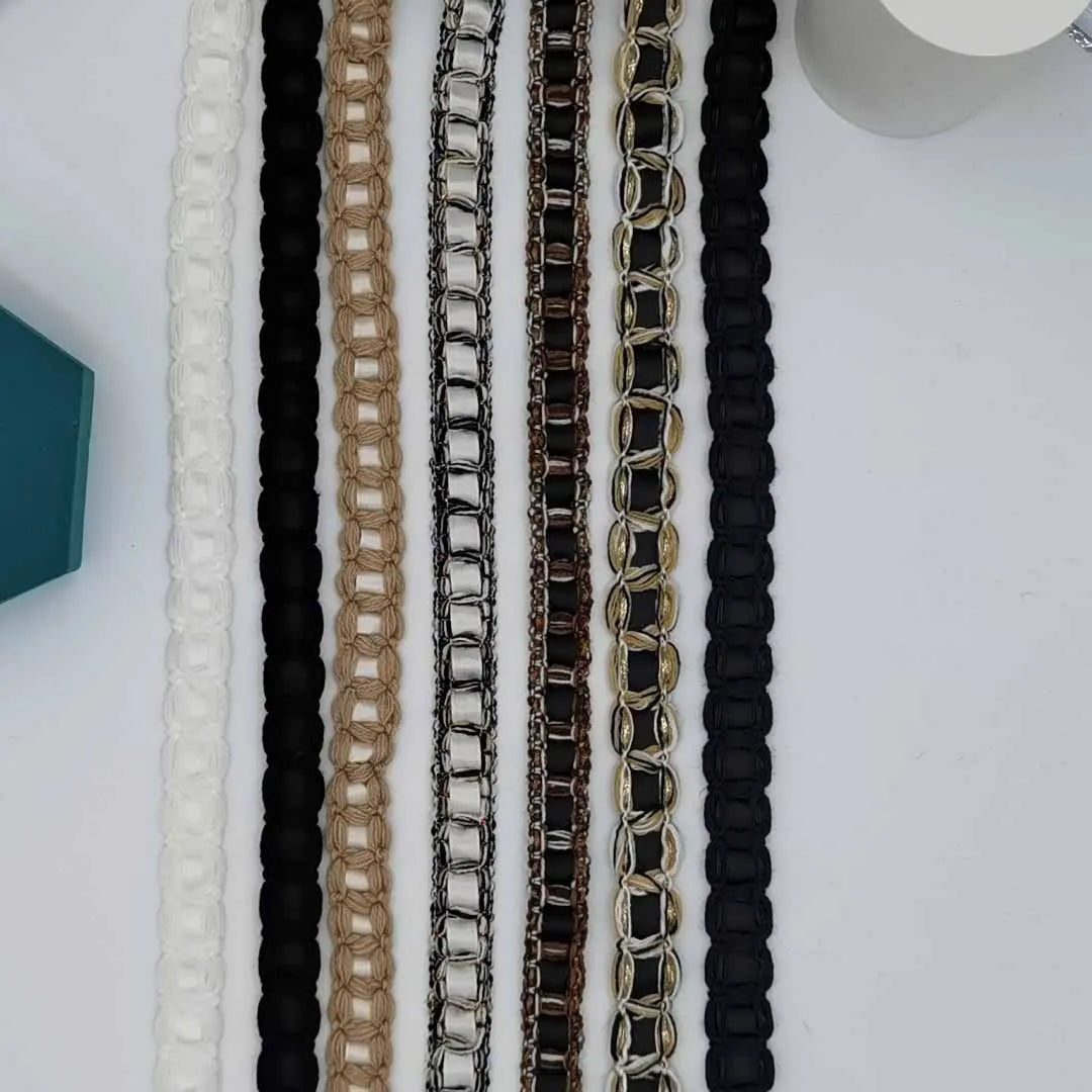 JFL55 New Woven Belt Webbing Collar Cuff Diy Lace Women's Clothing Curtain Cotton Thread Clothing Accessories