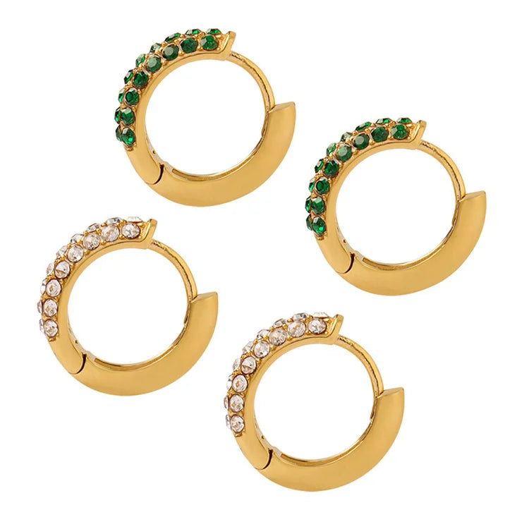 Hot Selling Gold Plated Jewelry Dainty Women Cz Zircon Hoop Earring