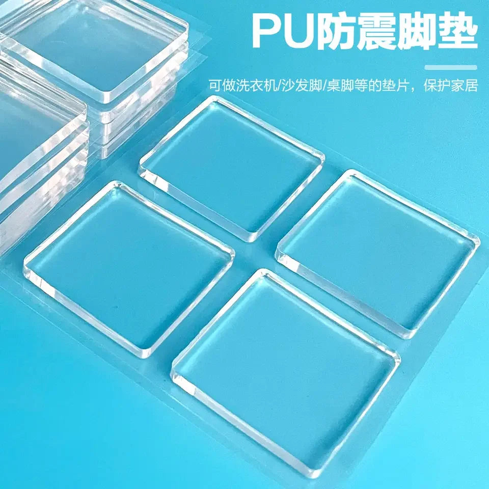 4 PCS Double Sided Sticky Pads Silicone Gel Grips Sheet for Shock Absorption