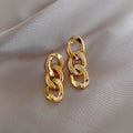 Wholesale Korean Cuba Bright Gold Color Exaggerated Chain Drop Earrings for Women