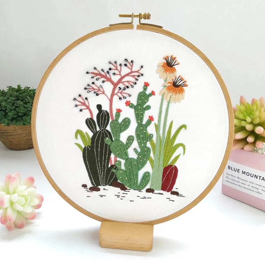Wholesale DIY Crafts Cross Stitch Starter Vintage Plant Flower Embroidery Kits 2026