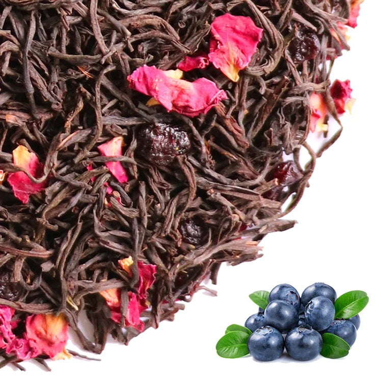 Natural Detox Tea OEM Custom Flavor Dried Fruit Rose Mixed Black Tea Blueberry Black Tea