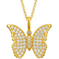 Drop Shipping Chinese Manufacturer Iced Out 925 Sterling Silver VVS Moissanite Butterfly Charm Pendant Necklace