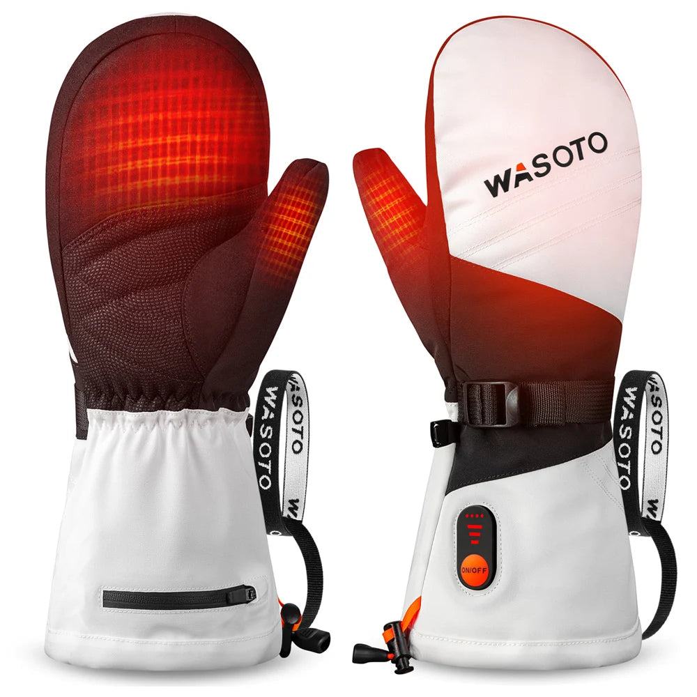 OEM Customized Logo Rechargeable USB Hand Warmer Waterproof Ski Gloves 40-60C Heating Full-Finger Design-Wasoto WM004 Winter