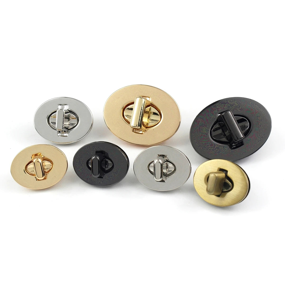 Cloxy Metal Bag Accessories Purse Hardware Women's Bag Lock Alloy Round Clasp Closure for Leather Bag Handbag Oval Turn Clasp