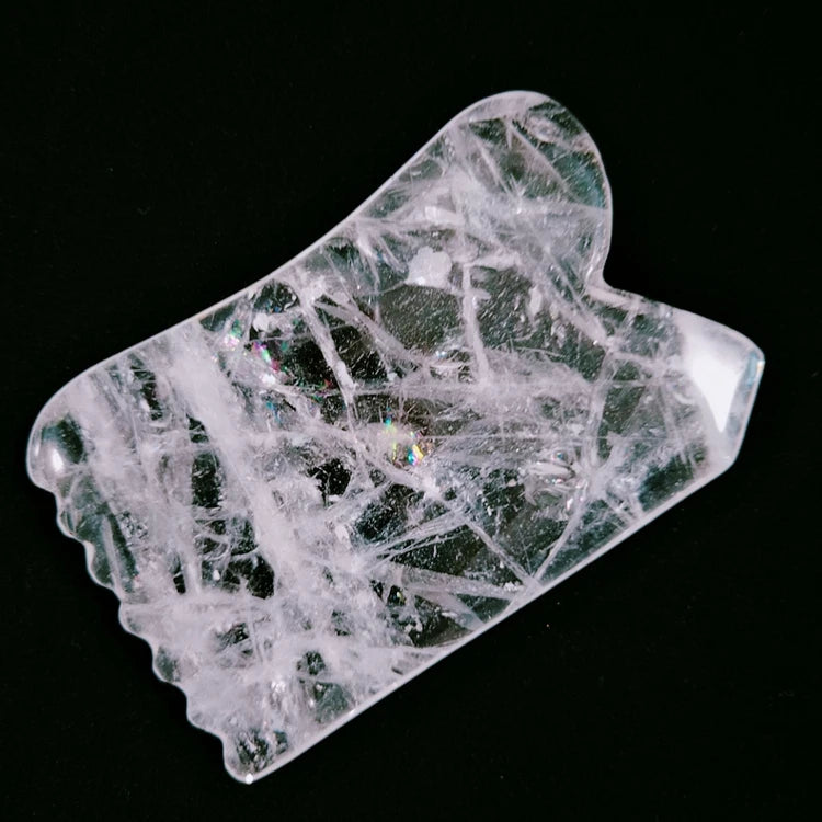 HZ Natural Jade Stone Clear Quartz Guasha Scraper Stone Black Obsidian Face Massager Gua Sha Horn Facial Skin Care