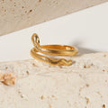 Creative INS 18K Gold Plated Stainless Steel Animal Snake Shaped Spiral Finger Rings for Women Men Jewelry