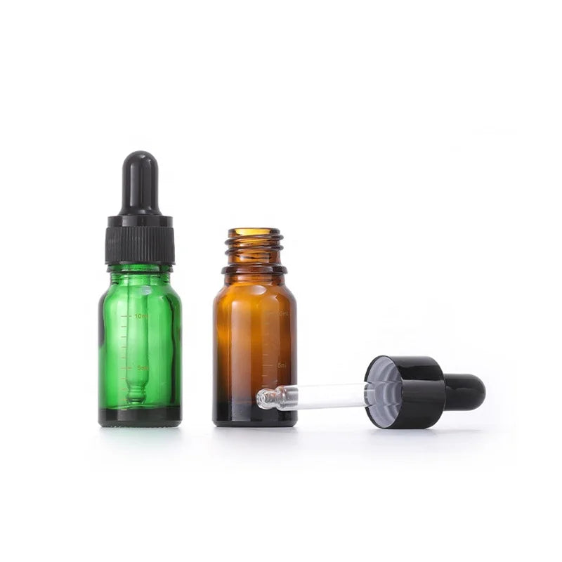 Customized Glass Dropper Bottle 10ml 15ml 20ml 30ml Amber Glass Body Oil Bottle With Scale Line