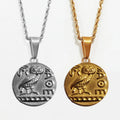 Unique Design Spartan Warrior Pendant Mens Cross Jewelry Greek Wisdom Owl Necklace Stainless Steel Gold Plated Compass Pendant