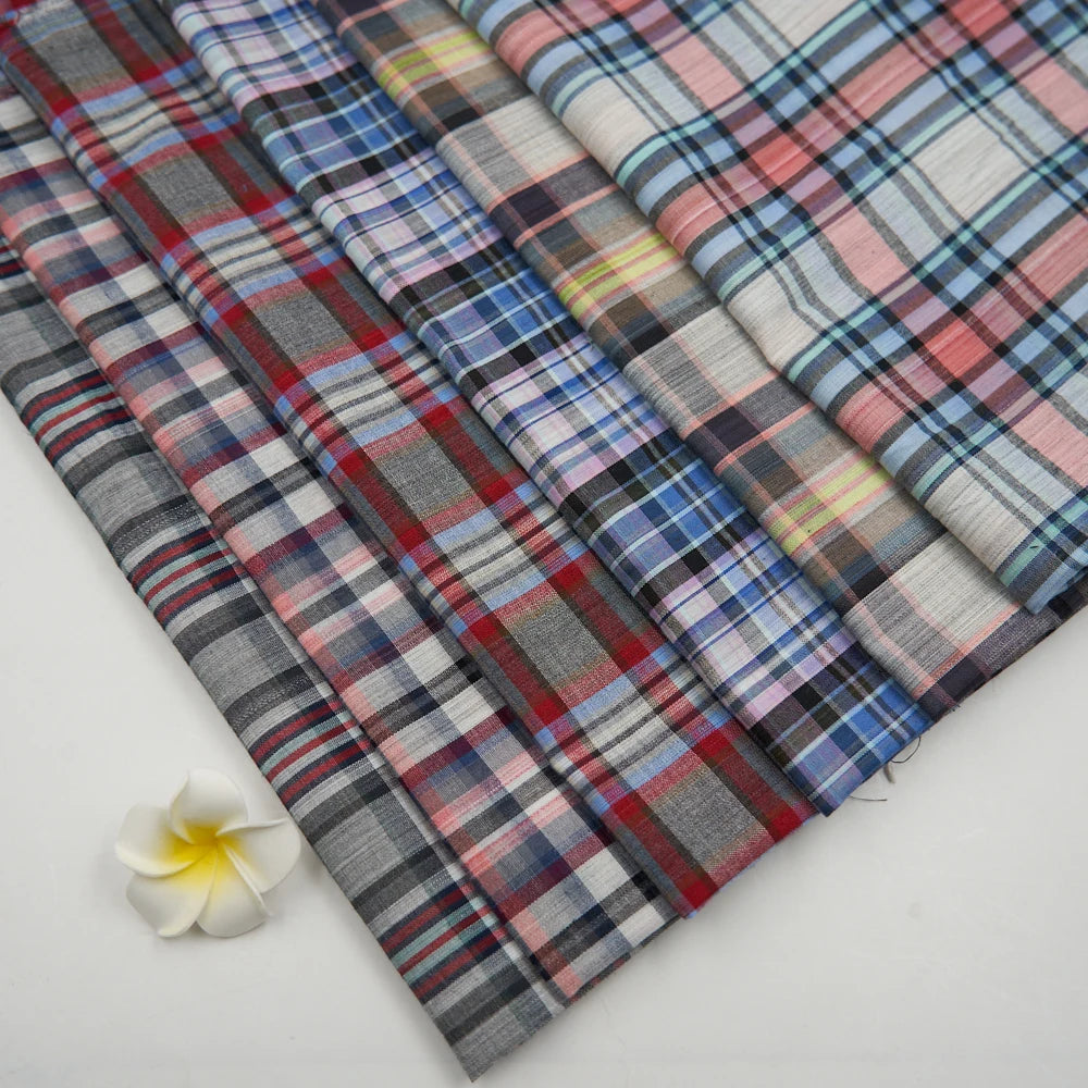 Factory Wholesale Cotton Polyester Yarn Dyed Plaid Fabric for Men's Shirt and Shorts