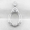 Sterling Silver 14*18mm Semi Mount Pendant Empty Frame Blank Support Setting S925 Base Holder Without Center Stone for DIY Inlay