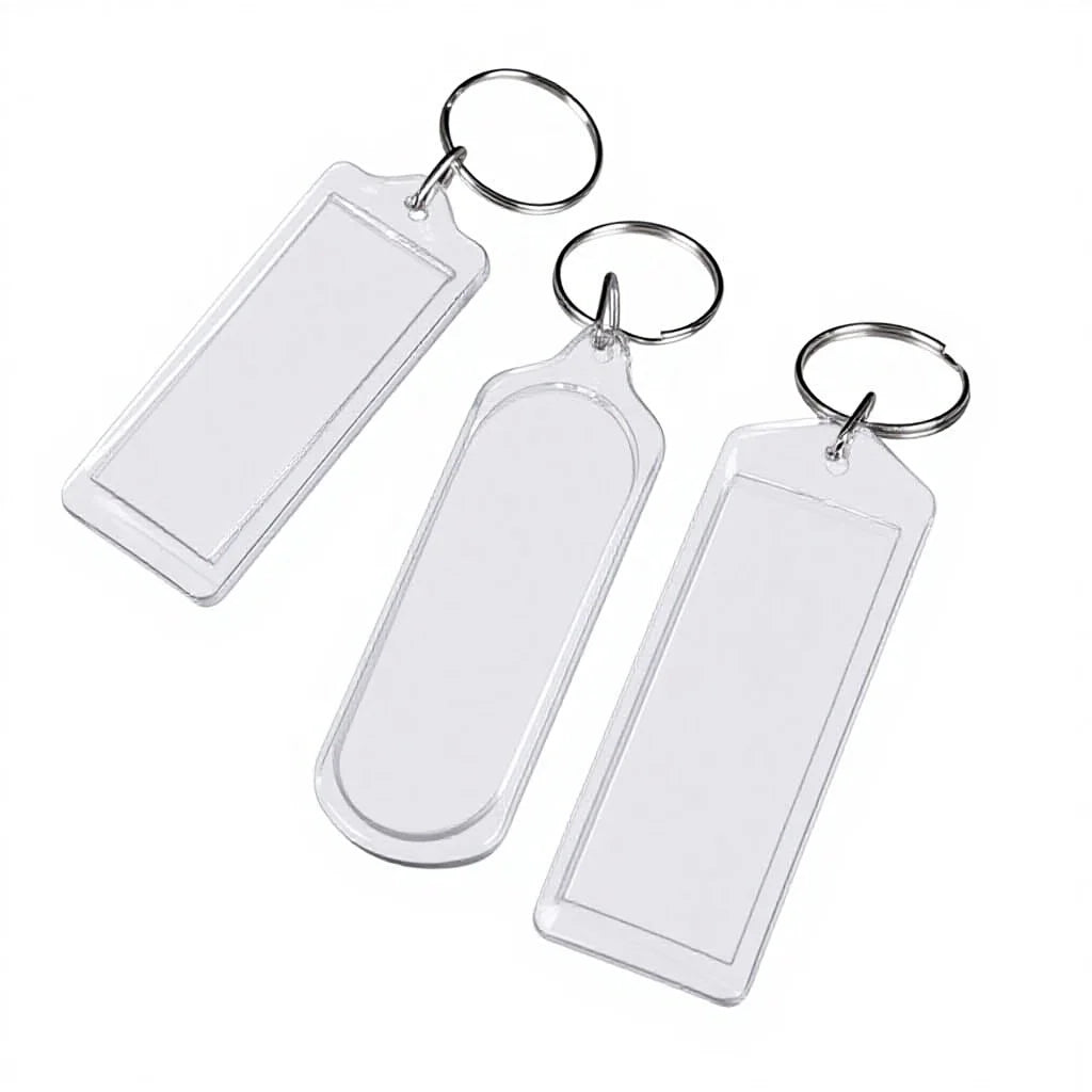 Manufacturer Acrylic Blank Custom LOGO Light Keychains for Promotion Lightweight Plastic Key Chains