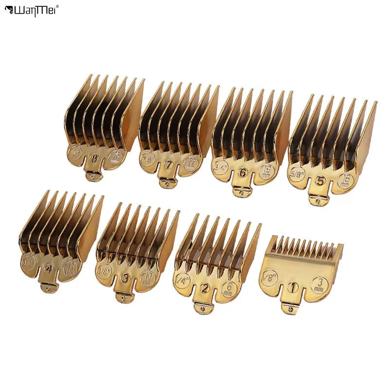 Wanmei 8-piece Electroplated Gold Cutting Tool for Locating Comb Hair Salon Tools