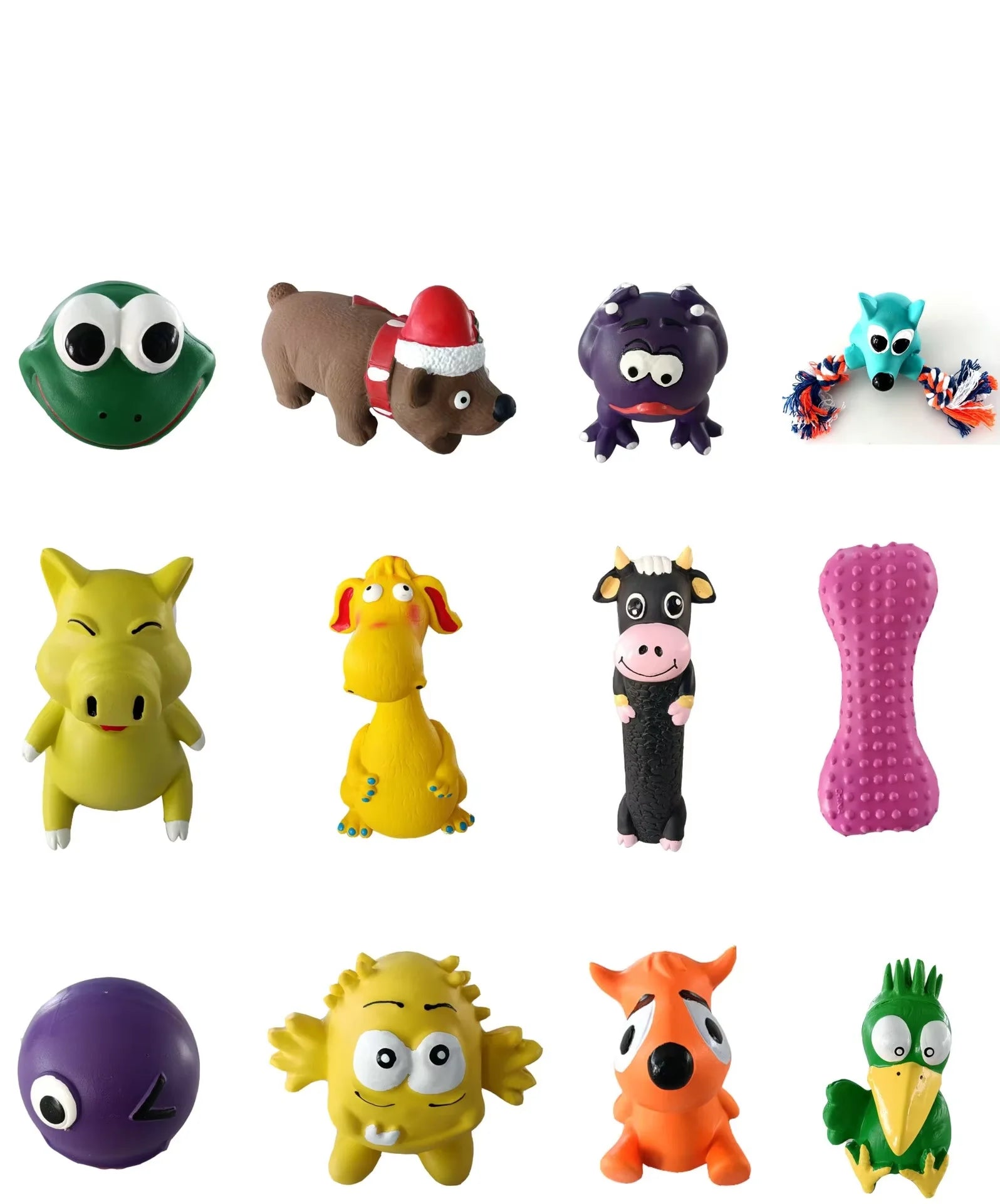 Factory Direct Eco-Friendly Latex Pet Squeak Toys Cartoon Style Application for Dogs and Cats