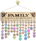 Tailai Wooden Calendar Birthday Reminder Wall Hanging Board Plaque with Unfinished Wood Discs Crafts for Family Home Decoration