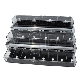 Custom New Design Acrylic Display Rack for Reptile Supplies Expo Clear Case for Exotic Pets 80x15x10cm