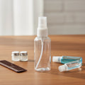 Factory Stock Transparent PET Plastic Fine Mist Spray Bottles for Skin Care Face Masks False Eyelashes Blush Sizes