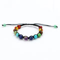 8mm Natural Stone Woven Bracelet in Amethyst Green Gold Tigereye Colorful Yoga Bracelet Mother's Day Fashion Wrap Bracelets Gift