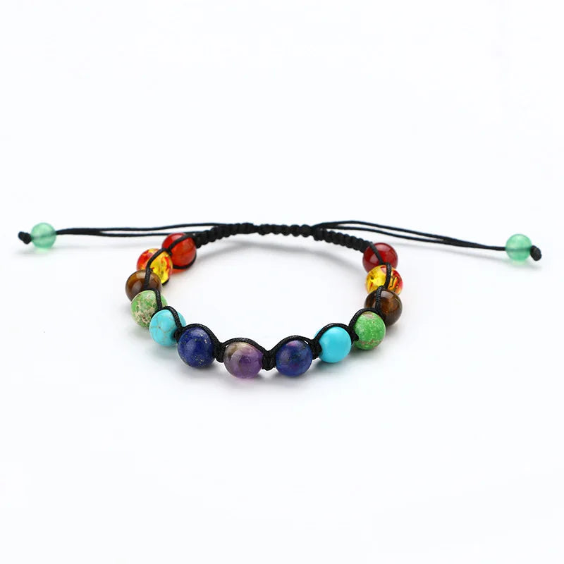 8mm Natural Stone Woven Bracelet in Amethyst Green Gold Tigereye Colorful Yoga Bracelet Mother's Day Fashion Wrap Bracelets Gift