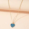 Hot Selling Colorful Multilayered Heart Necklace for Women Couples Lovers Fashion Gold Chain Necklaces
