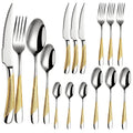 Hot Sale Gold Cutlery Set Stainless Steel Knife Fork Spoon Gold Silverware Metal Flatware Set for Wedding Star Diamond Handles