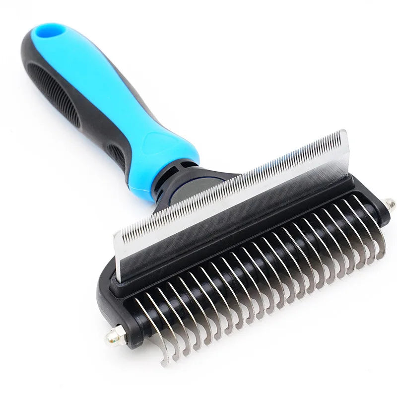 Dual-Ended Portable Multi-Purpose Stainless Steel Pet Grooming Easy Cleaning Dog Hair Comb Knot Knife Simple Style Cats Dogs