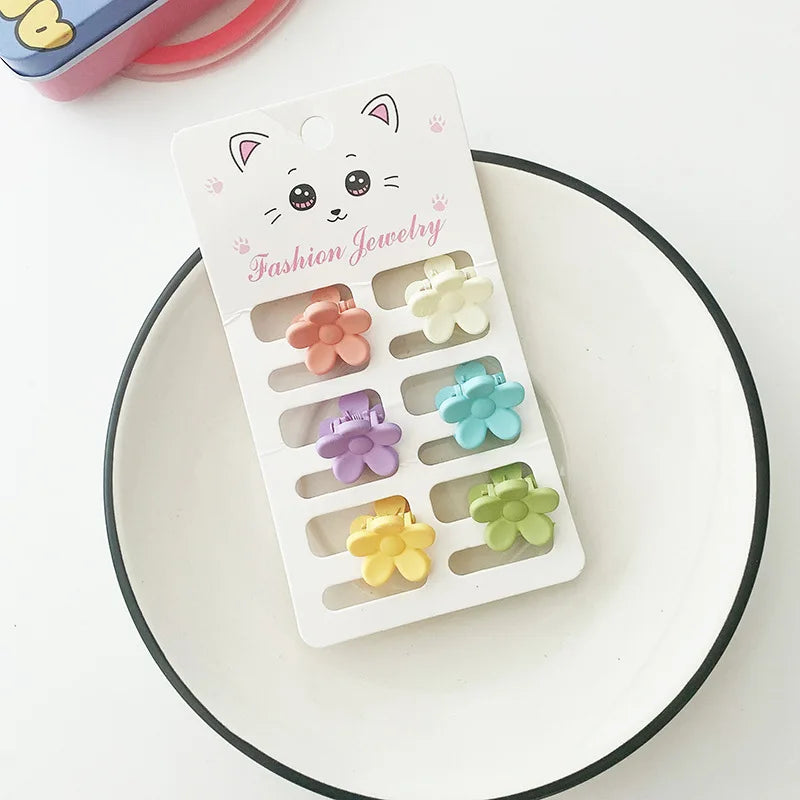 Wholesale Cheap Cute Candy Macaron Colors Mini 6 Pcs Card Hair Claw Clips for Baby Kids